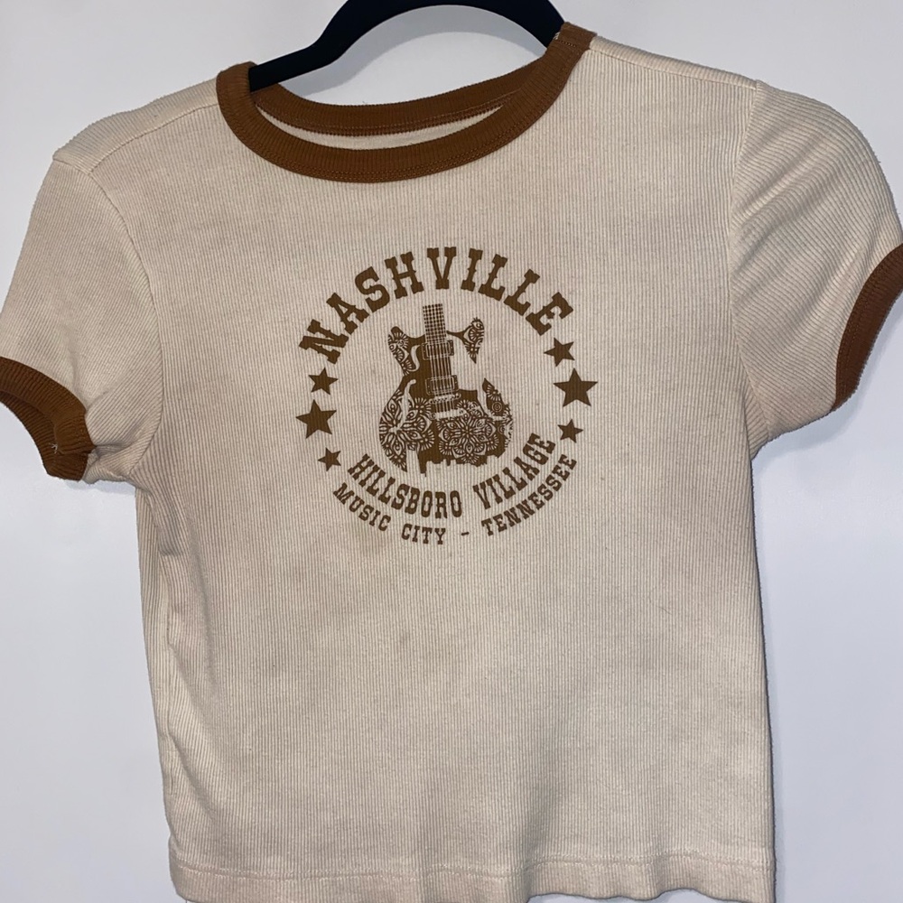 Kids Nashville Graphic Tee - Cream and Brown